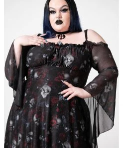 Killstar Mystic Meadow Mesh Maxi Dress Black