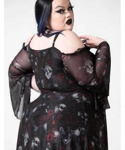 Killstar Mystic Meadow Mesh Maxi Dress Black