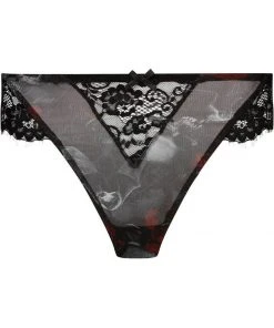 New In Killstar Wicked Wild Rose Mesh Panty Black
