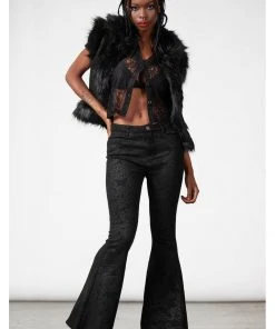 Killstar Terradalia Faux Fur 70's Gilet Black