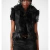 Killstar Terradalia Faux Fur 70's Gilet Black