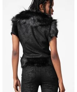 Killstar Terradalia Faux Fur 70's Gilet Black
