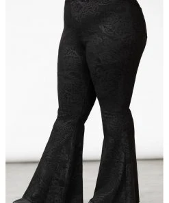 Killstar Black Lily 70's Bell Bottoms Flare Trousers Black New In