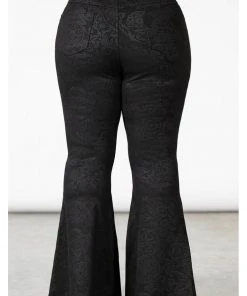 Killstar Black Lily 70's Bell Bottoms Flare Trousers Black New In
