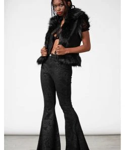Killstar Black Lily 70's Bell Bottoms Flare Trousers Black New In