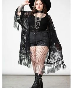 Killstar Witch Hazel Lace Kimono Black New In