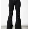 Killstar Dasia Bell Bottoms Flare Trousers Black