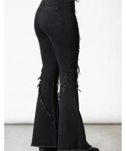 Killstar Dasia Bell Bottoms Flare Trousers Black