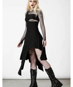Killstar Corvia Bayonette Asymmetric Dress Black