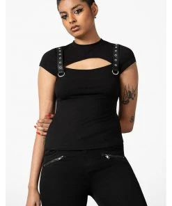 Killstar Trudy Keyhole Top Black New In
