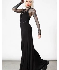 New In Killstar Tristania Maxi Halter Dress Black