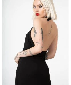 New In Killstar Tristania Maxi Halter Dress Black