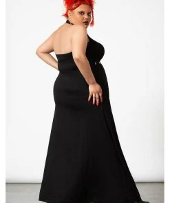 New In Killstar Tristania Maxi Halter Dress Black
