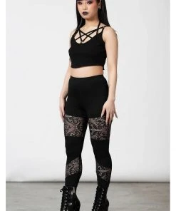 Killstar Nixie Lace Leggings Black