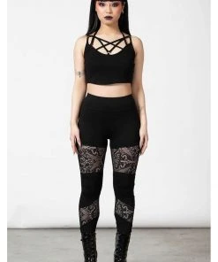 Killstar Nixie Lace Leggings Black