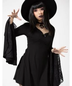 New In Killstar Hagatha Sorceress 70's Dress Black
