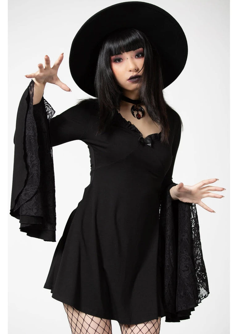 New In Killstar Hagatha Sorceress 70's Dress Black