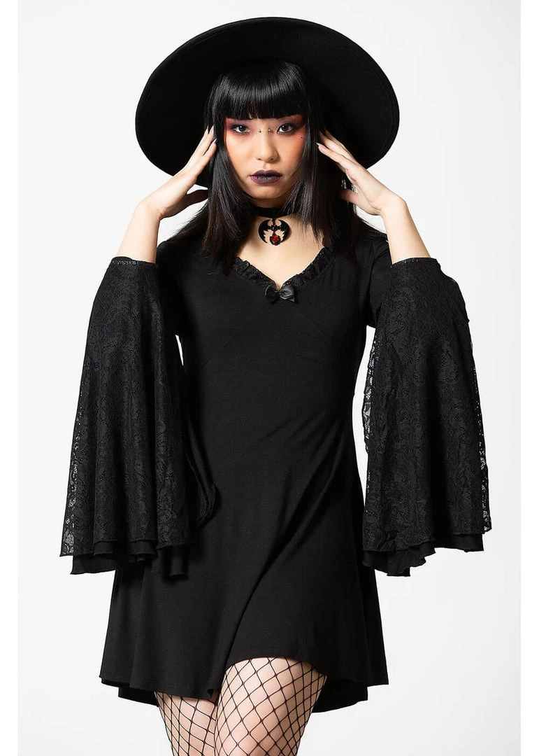 New In Killstar Hagatha Sorceress 70's Dress Black
