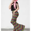 Killstar Prismatic Rainbow 60's Flares Trousers Multi New In