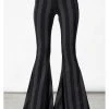 New In Killstar Inferno Room Stripe 70's Flare Trousers Grey