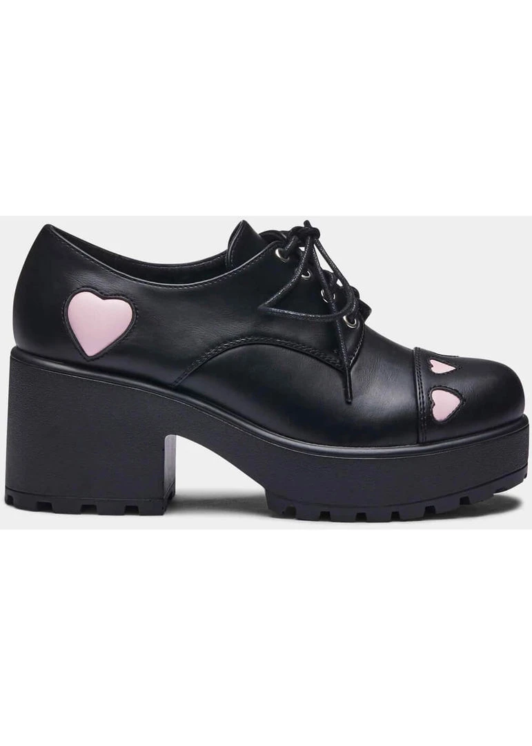 Koi Footwear Tennin Heart Plateau Shoes Black New In