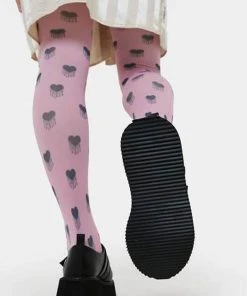 Koi Footwear Pothos Heart Platform Creepers Black Pink