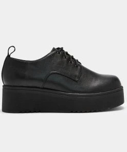New In Koi Footwear Ramit PU Platform Creepers Black
