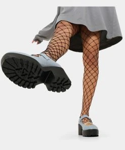 Koi Footwear Bear Denim Mary Janes 60's Pumps Blue