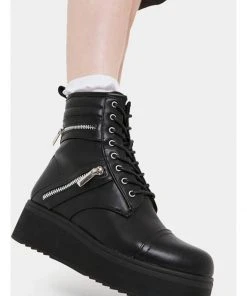 Koi Footwear Hoya Platform 80's Boots Black New In