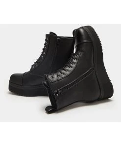 Koi Footwear Hoya Platform 80's Boots Black New In