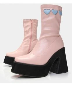 New In Koi Footwear Dolly Cloud Sweetheart 60's Boots Pink