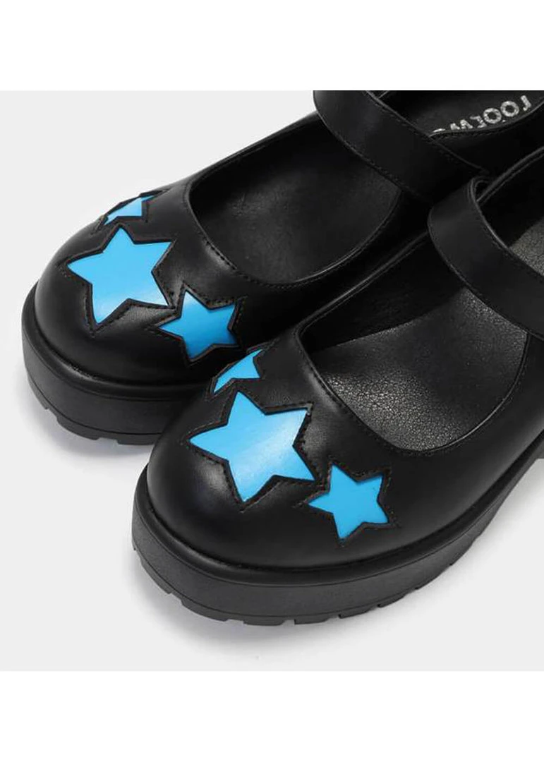 Koi Footwear Tira Polaris Stars 60's Mary Janes Black Blue