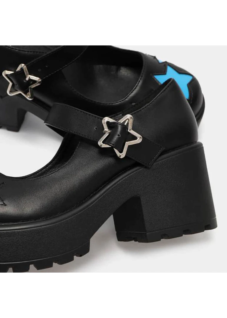 Koi Footwear Tira Polaris Stars 60's Mary Janes Black Blue