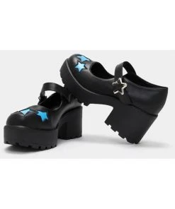 Koi Footwear Tira Polaris Stars 60's Mary Janes Black Blue