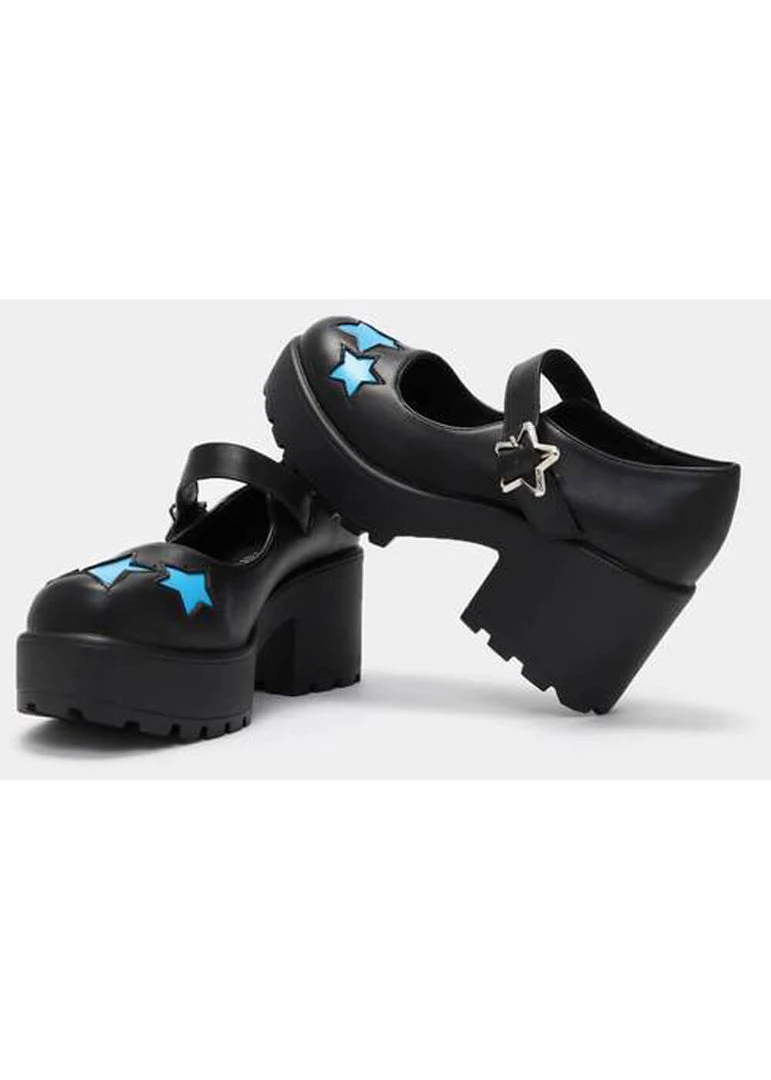 Koi Footwear Tira Polaris Stars 60's Mary Janes Black Blue