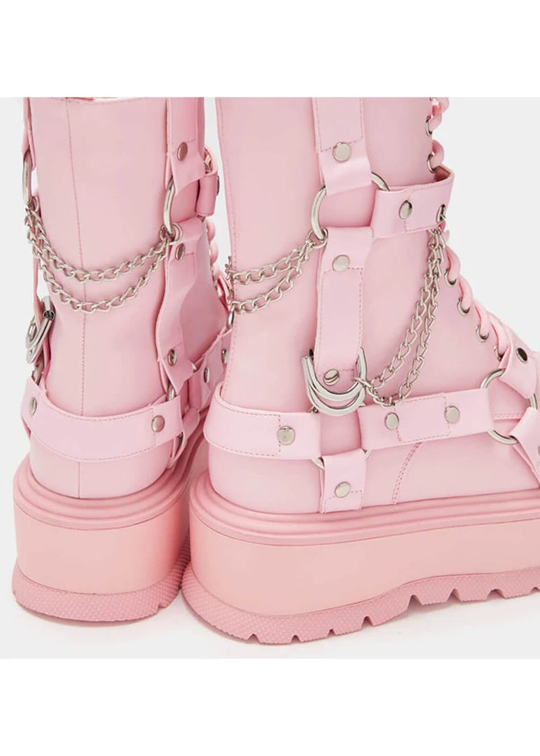 New In Koi Footwear Yami Pastel Platform Boots Pink