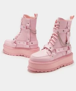 New In Koi Footwear Yami Pastel Platform Boots Pink