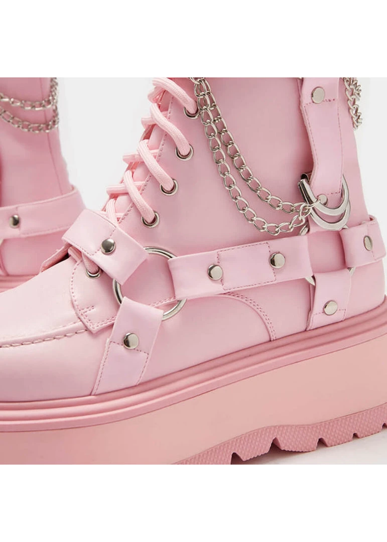 New In Koi Footwear Yami Pastel Platform Boots Pink
