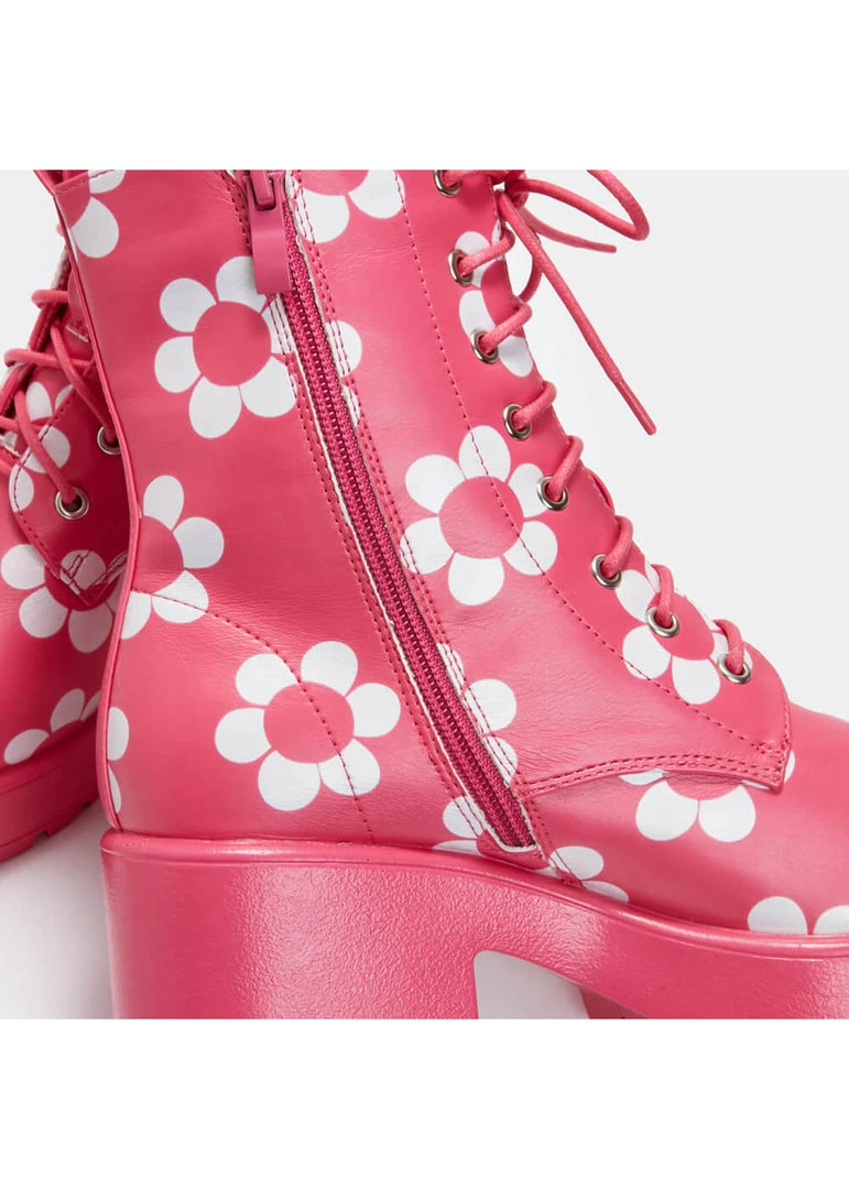 Koi Footwear Orchis Charm Flower Power 60's Boots Pink