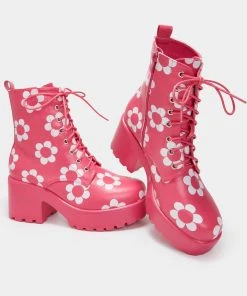 Koi Footwear Orchis Charm Flower Power 60's Boots Pink