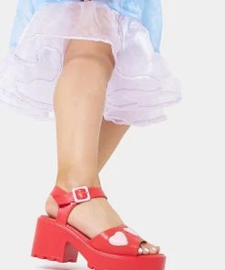 Koi Footwear Romance Rebel Heart Sandals Red