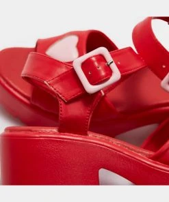 Koi Footwear Romance Rebel Heart Sandals Red
