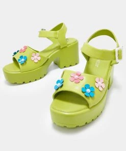 Koi Footwear Cozy Flower Garden Sandals Green New In