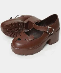 Koi Footwear Tira Prizzly Bear Mary Janes Pumps Brown New In