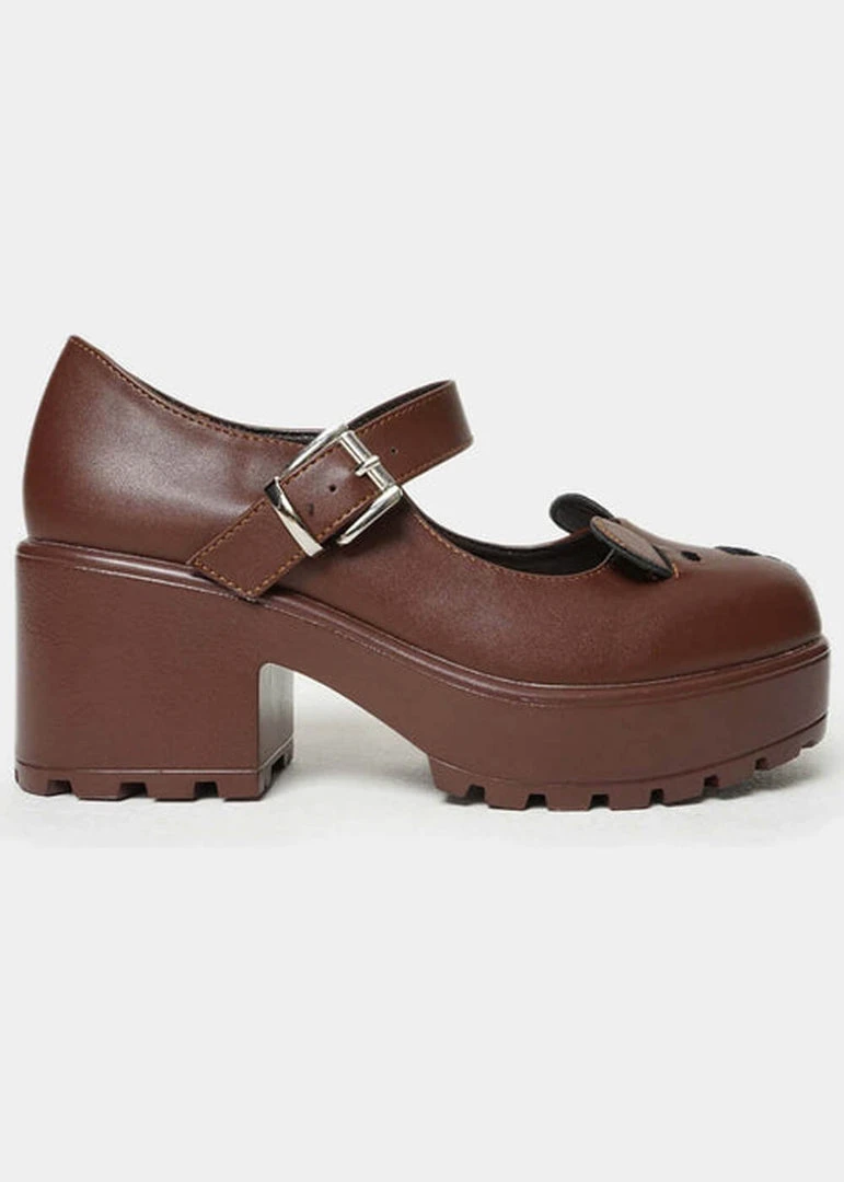 Koi Footwear Tira Prizzly Bear Mary Janes Pumps Brown New In