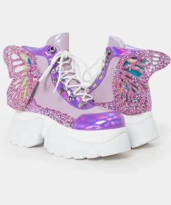 Koi Footwear Wings Of A Pixie Platform Boots Purple New In