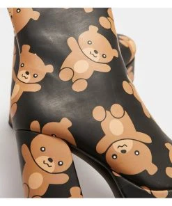 Koi Footwear Bungle Burden Teddy Bear 70's Platform Boots Black New In