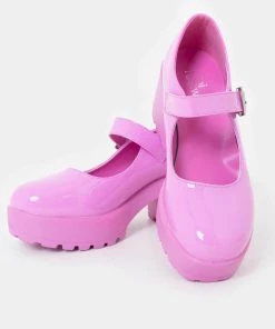 Koi Footwear Tira Patent 60's Mary Janes Pumps Wild Purple New In