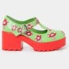 Koi Footwear Sai Toad Mushroom Mary Janes Pumps Green New In