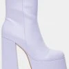 Koi Footwear Lexus 70's Platform Boots Purple New In